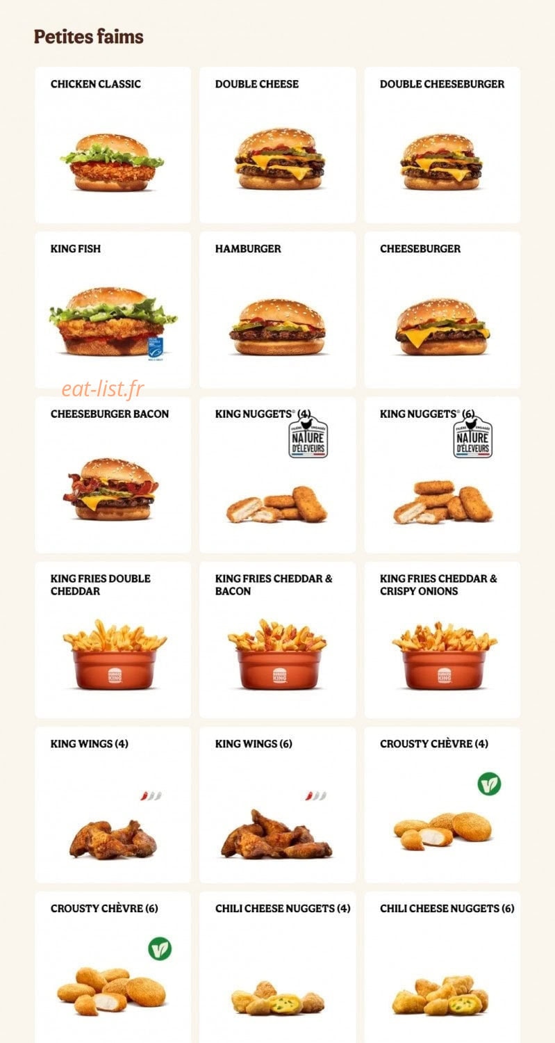 Burger King — carte page 12