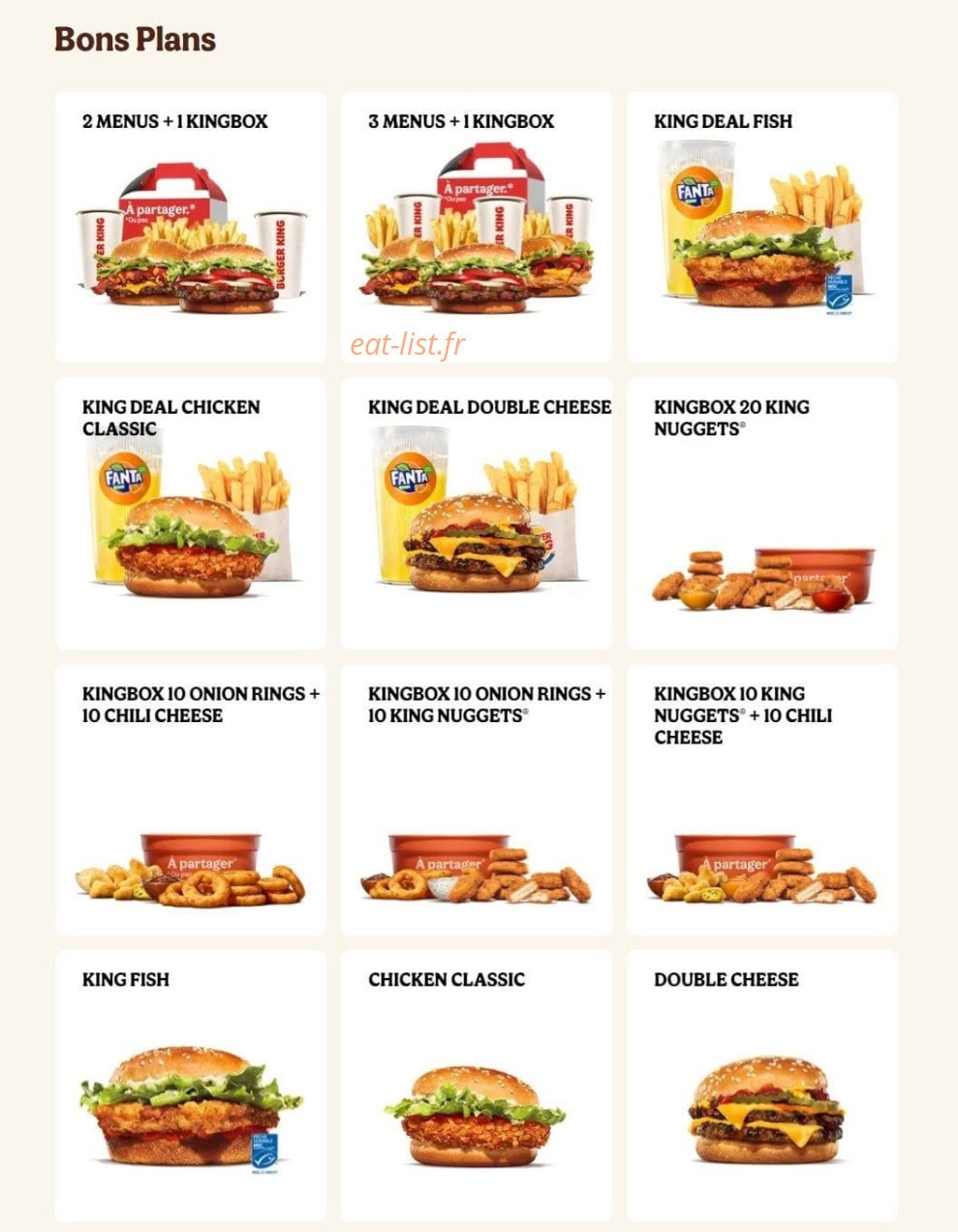 Burger King — carte page 2