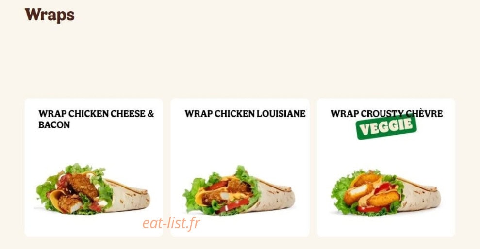 Burger King — carte page 8