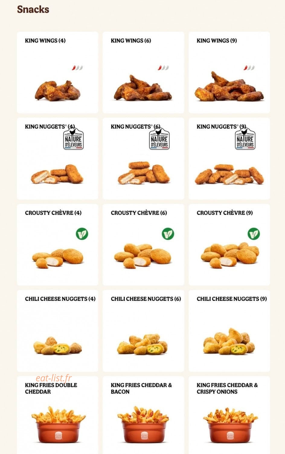 Burger King — carte page 10