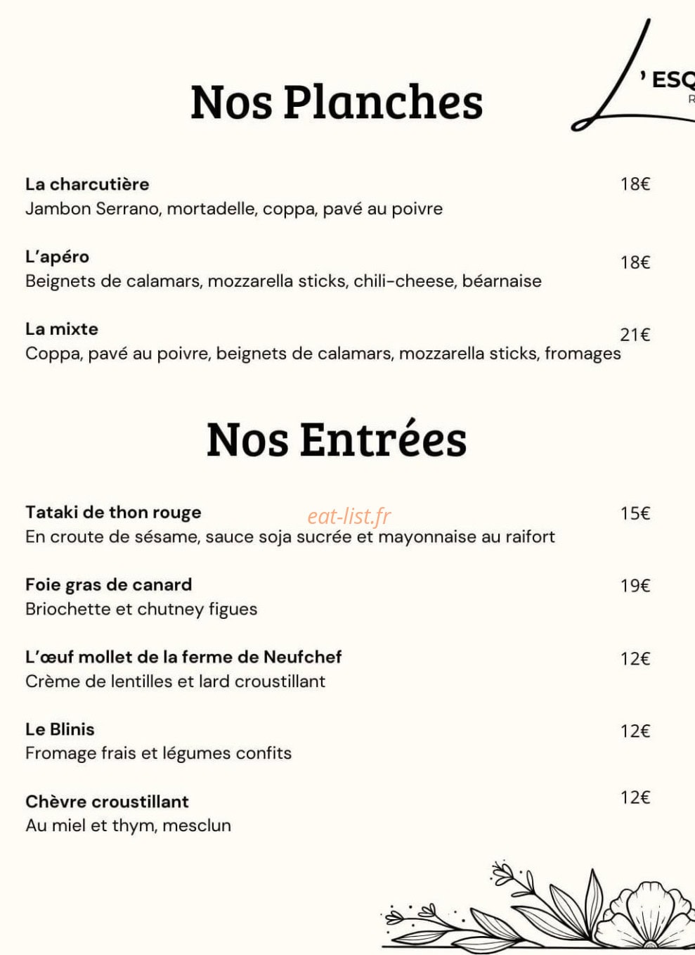 L'Esquisse — carte page 1