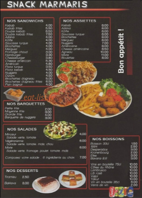 Snack Marmaris — carte page 2