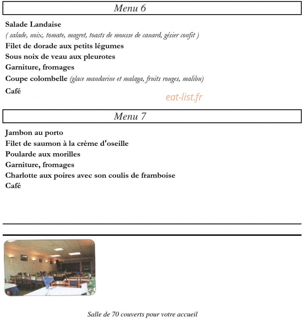 Auberge Lorraine — carte page 7