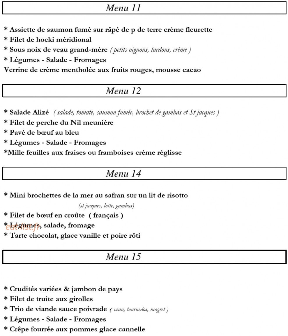 Auberge Lorraine — carte page 5