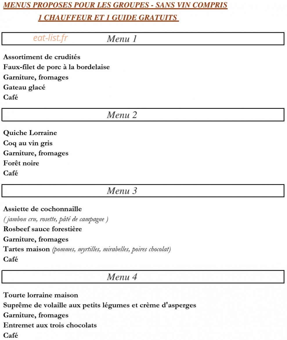 Auberge Lorraine — carte page 6
