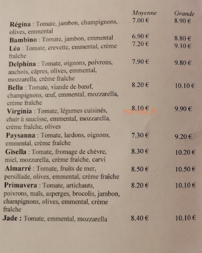 Le Moulin Gourmand — carte page 1