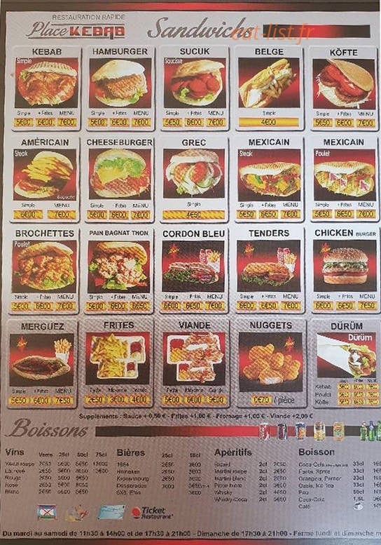 Place Kebab — carte page 2