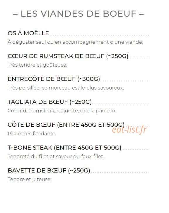 Red beef — carte page 5