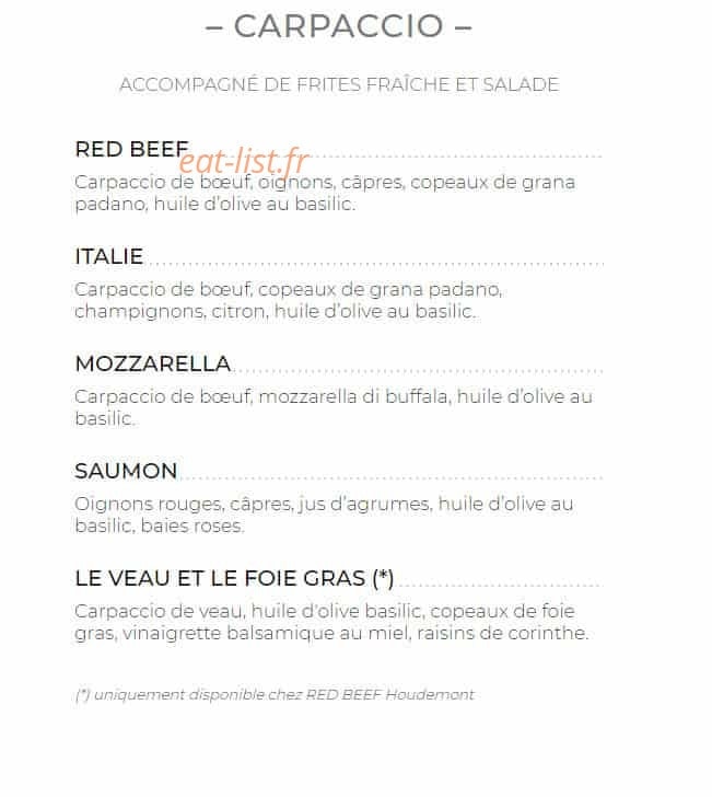 Red beef — carte page 1