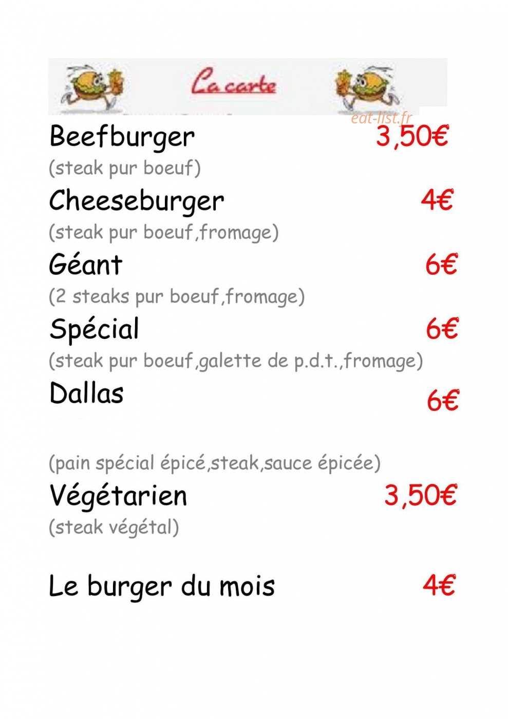 Berg-Burger — carte page 1