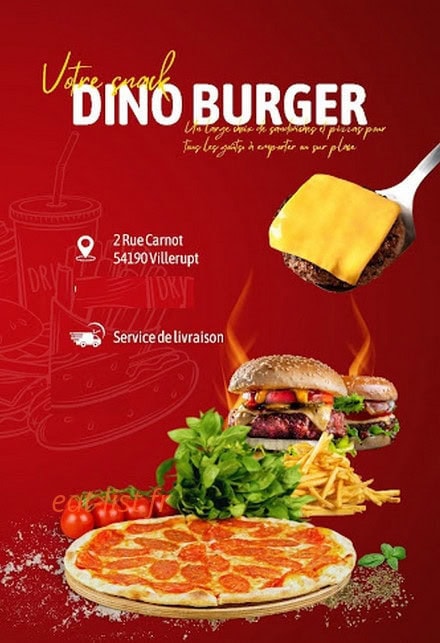 Dino Burger — carte page 1
