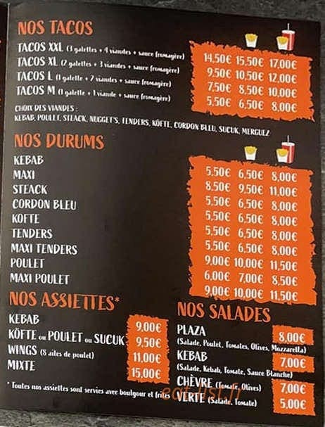 Dommartin Kebab & Tacos — carte page 3