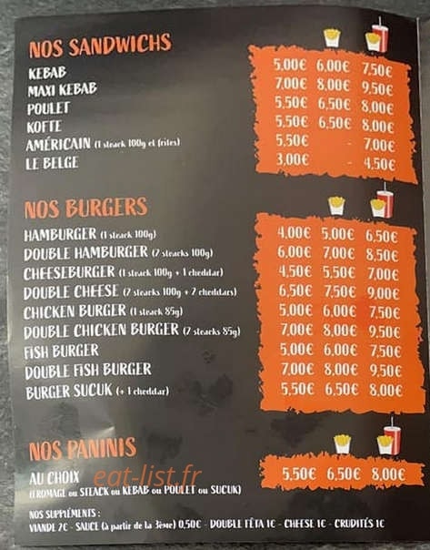 Dommartin Kebab & Tacos — carte page 2