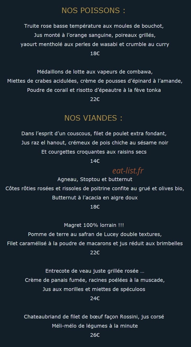 Auberge du Pressoir — carte page 6