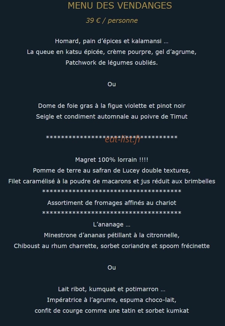 Auberge du Pressoir — carte page 3
