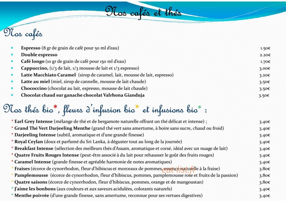 Battavoine avec deux thés — carte page 6