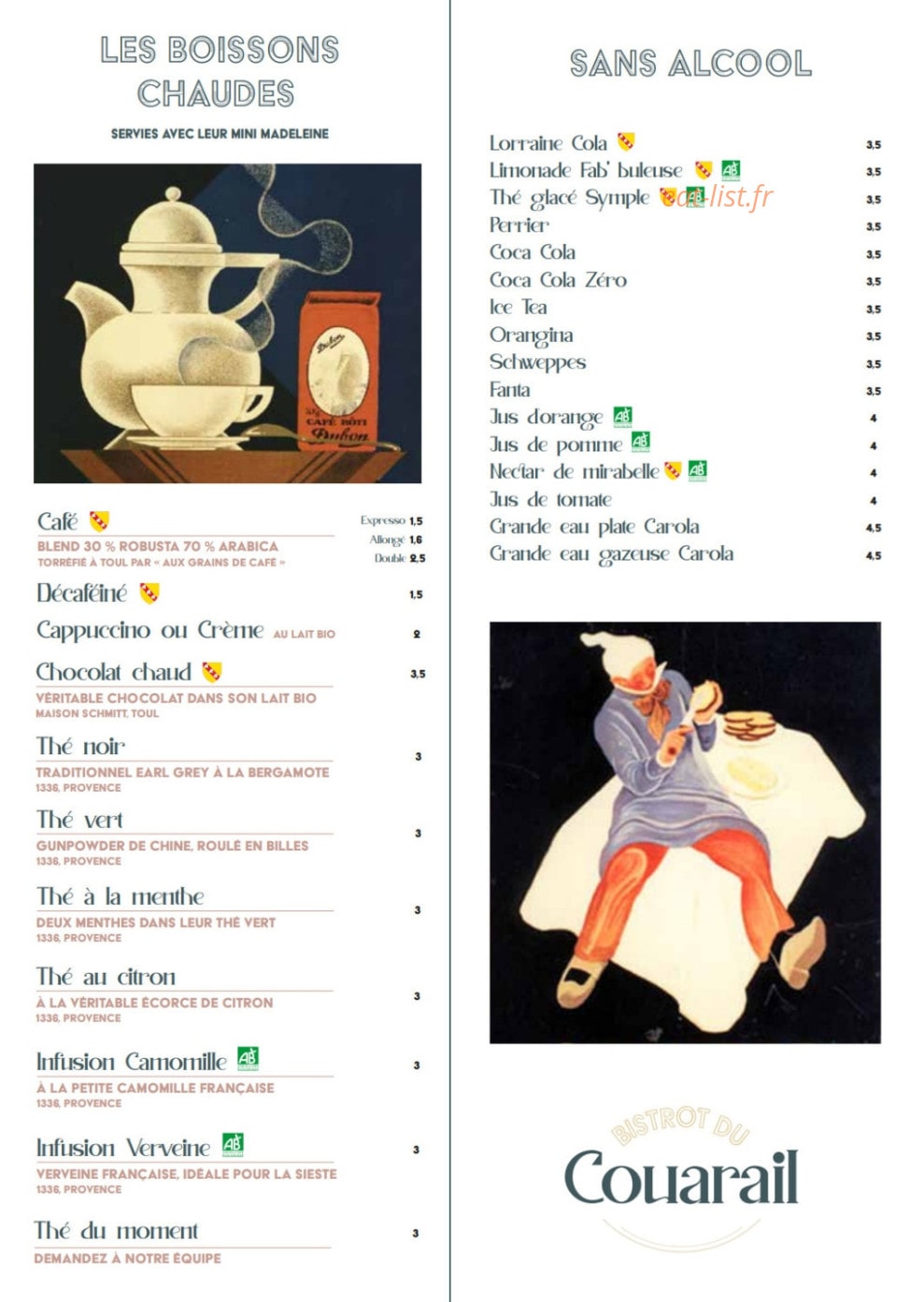 Bistrot du Couarail — carte page 5
