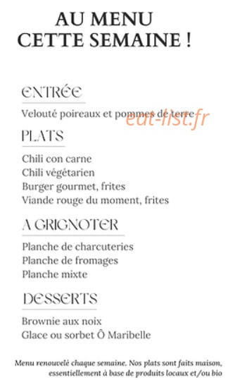 Bistrot du Couarail — carte page 1