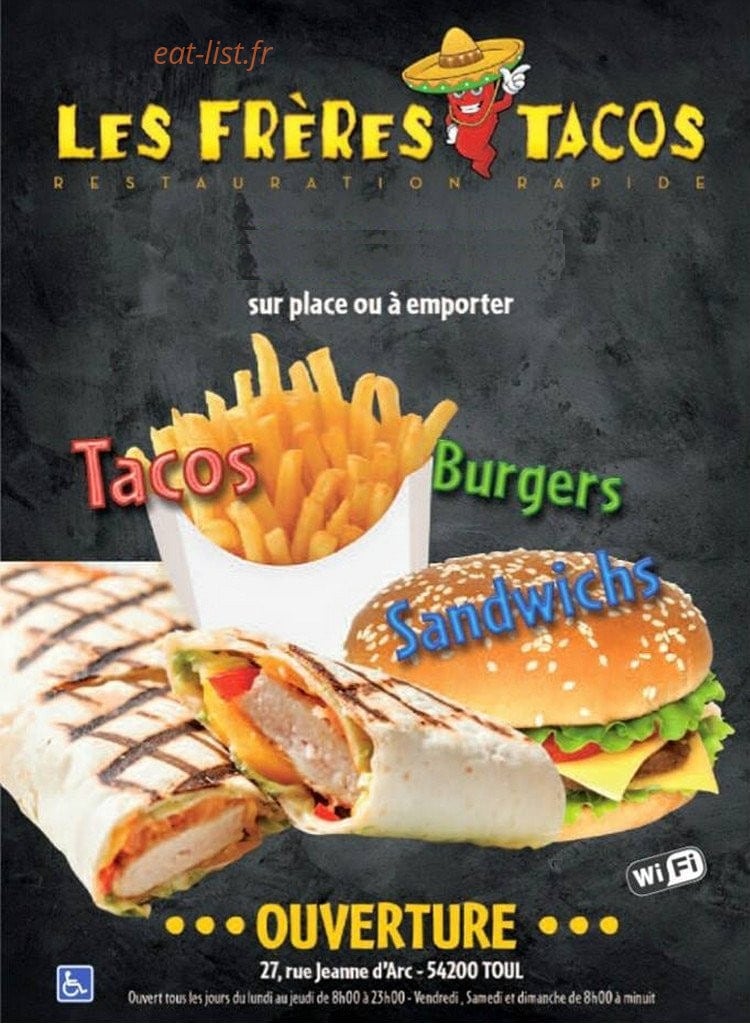Les Frères Tacos — carte page 1