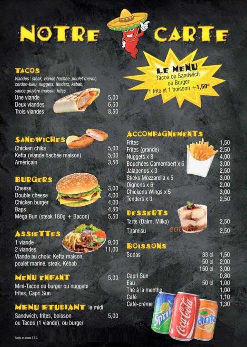 Les Frères Tacos — carte page 2