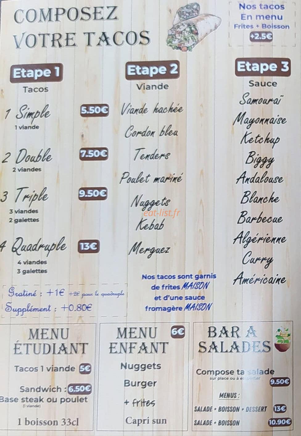 P'tite Pause Sandwich — carte page 3