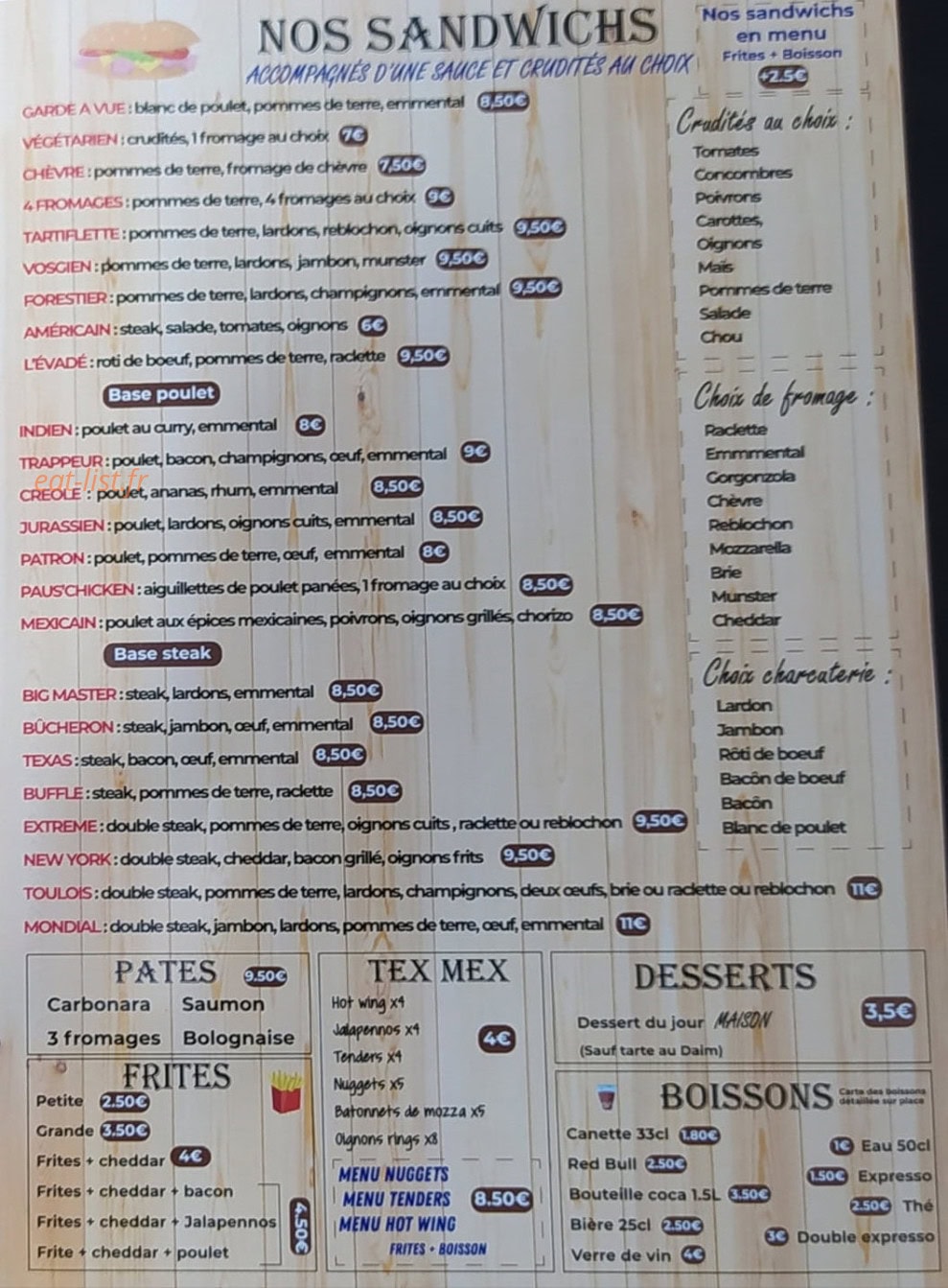 P'tite Pause Sandwich — carte page 4