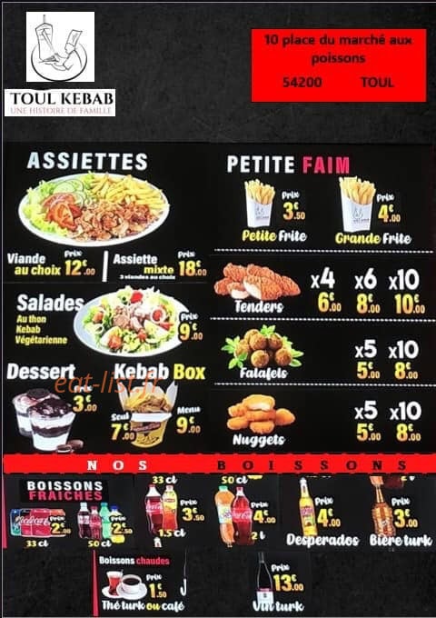 Toul kebab — carte page 2