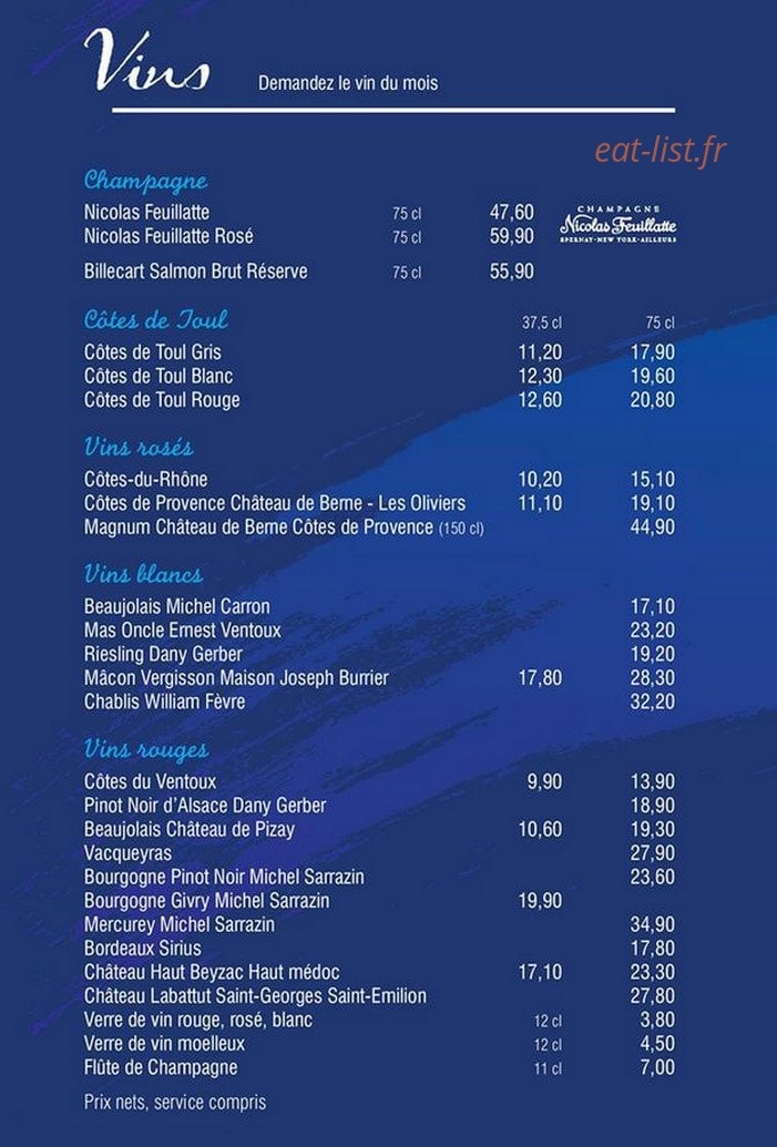 Le Pavillon Bleu — carte page 4