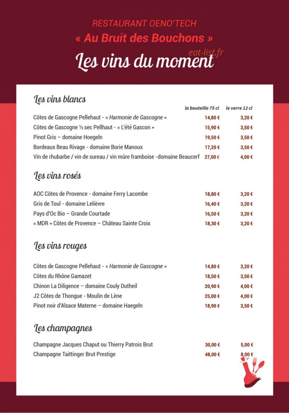 Au bruit des Bouchons — carte page 2