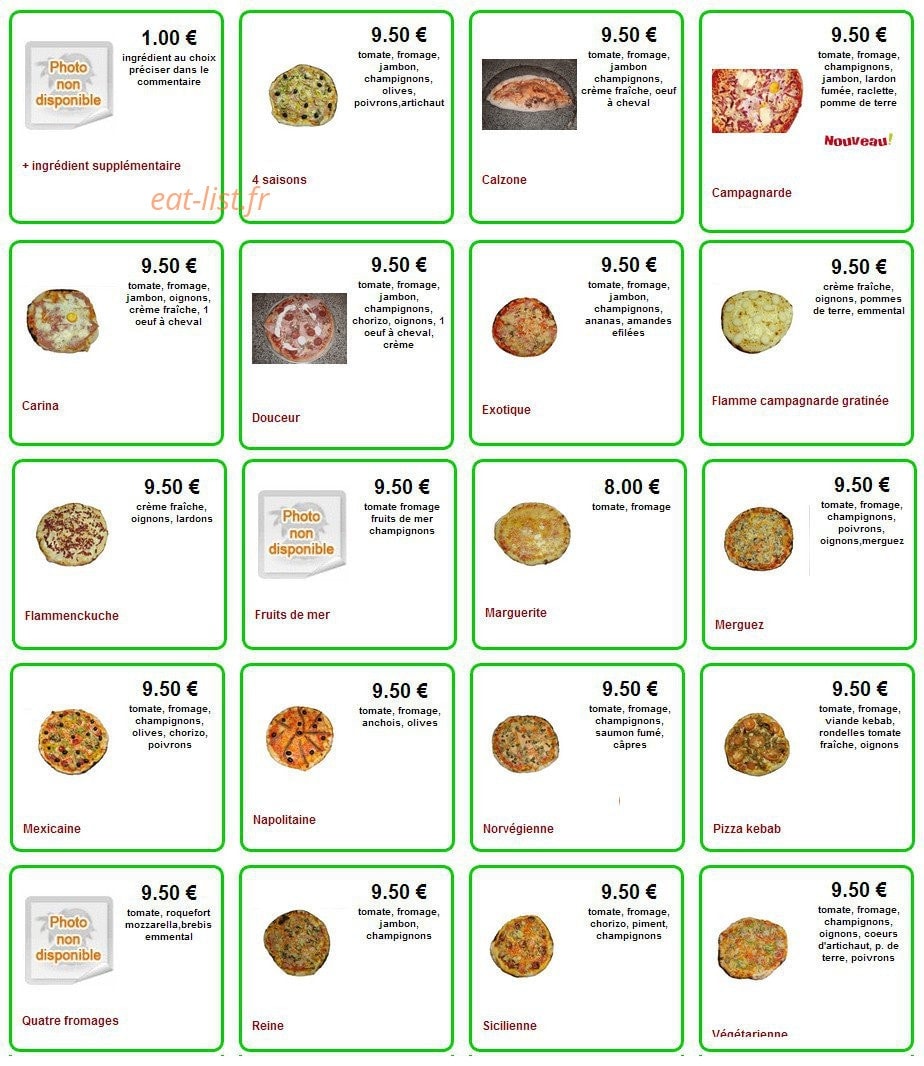 Sabpizzas — carte page 1