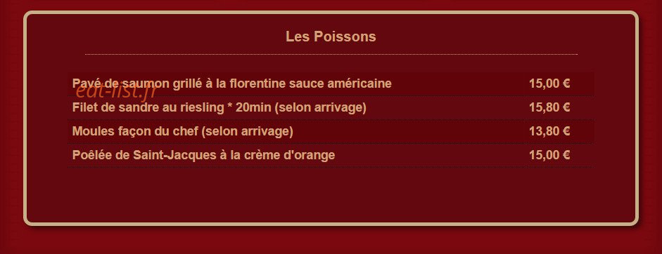 Auberge de Maître Marcel — carte page 7