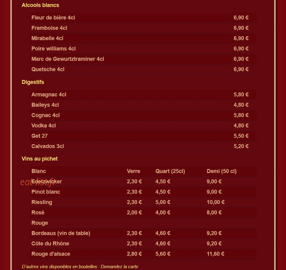 Auberge de Maître Marcel — carte page 2