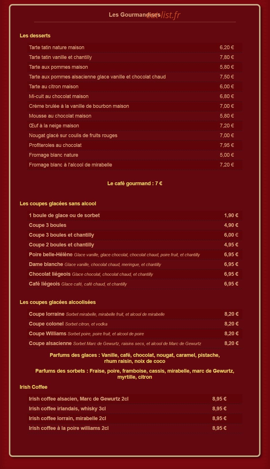 Auberge de Maître Marcel — carte page 5
