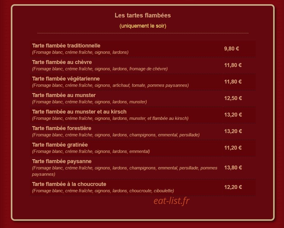 Auberge de Maître Marcel — carte page 9