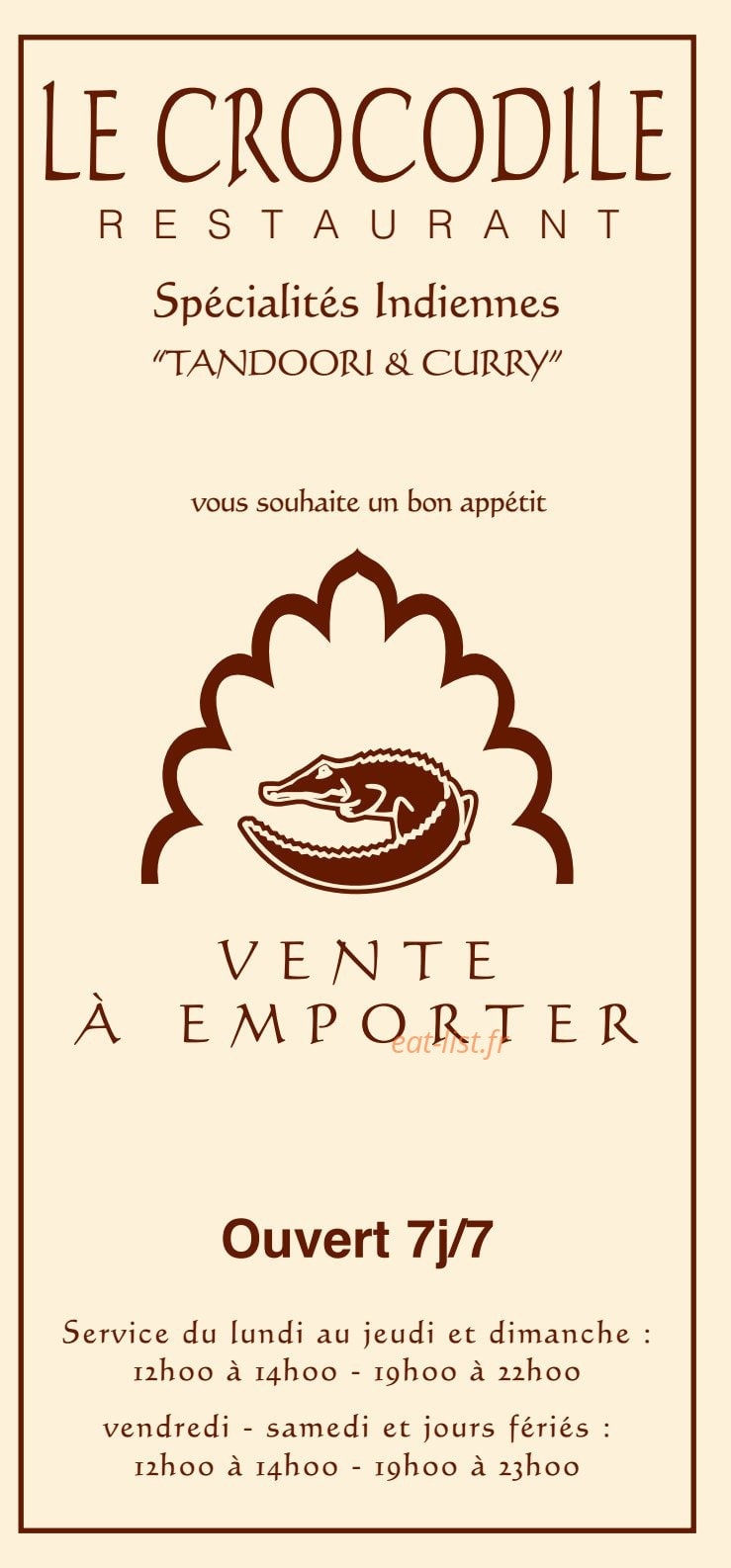 Le Crocodile — carte page 1