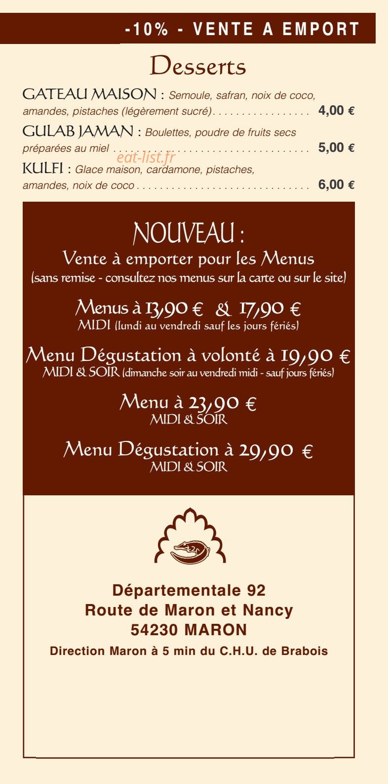 Le Crocodile — carte page 6