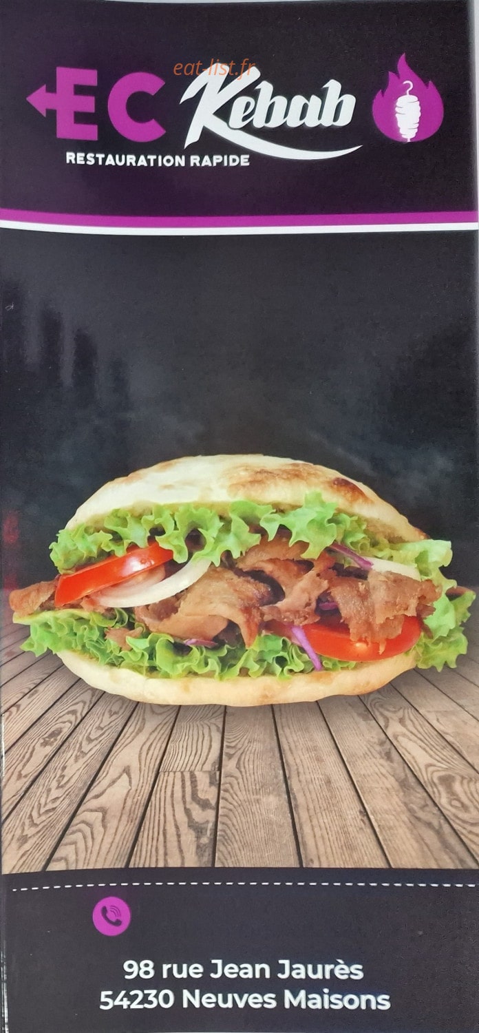 Ec Kebab — carte page 1