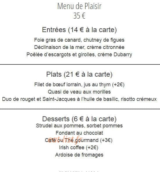 La table de manon — carte page 2