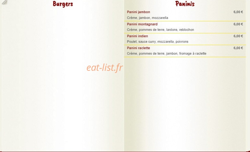 Mamie pizza — carte page 3