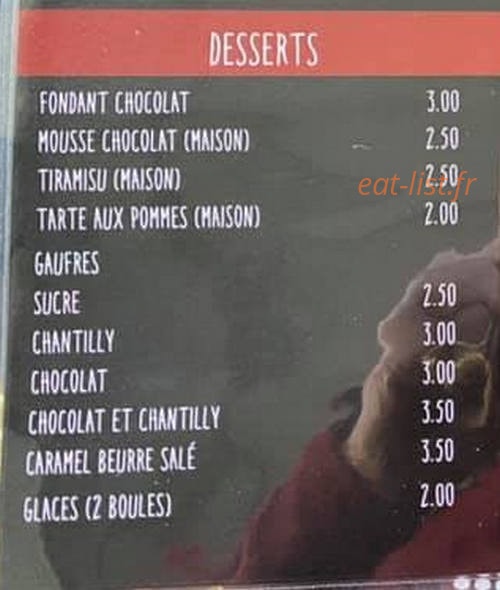Au Bon Casse-Croûte — carte page 5