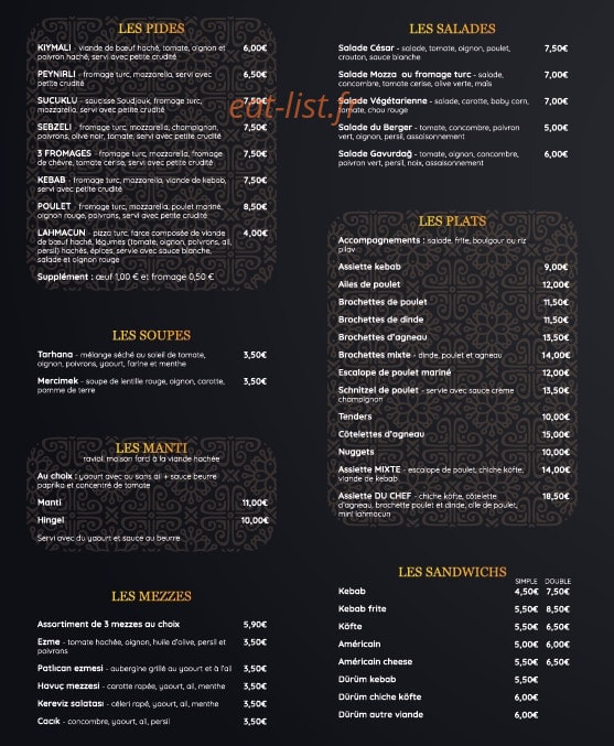 Lokanta — carte page 1