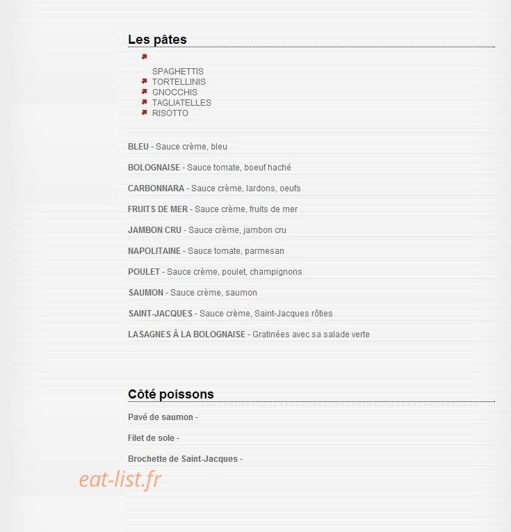 La Campagnola — carte page 2
