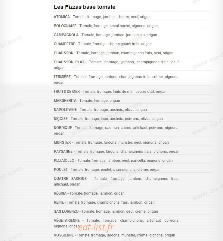 La Campagnola — carte page 10