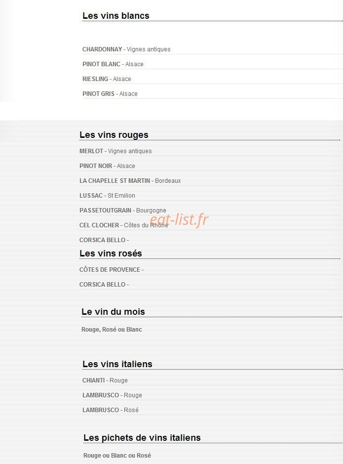 La Campagnola — carte page 17