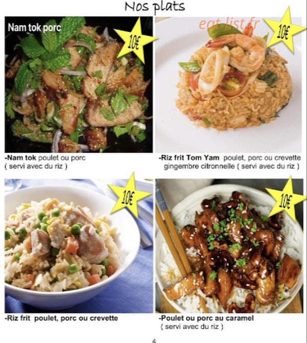 Tookiiz thai food — carte page 3