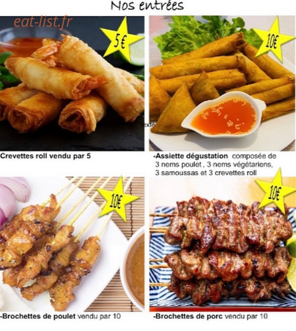 Tookiiz thai food — carte page 1