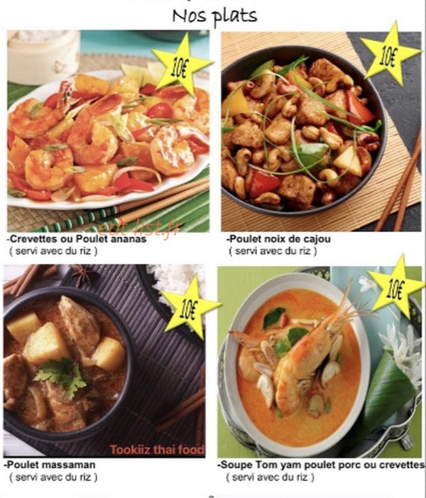 Tookiiz thai food — carte page 4