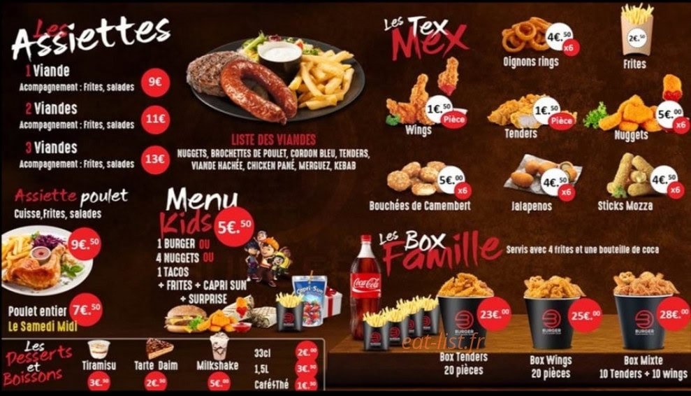 B' Burger — carte page 7