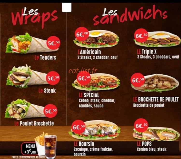 B' Burger — carte page 2
