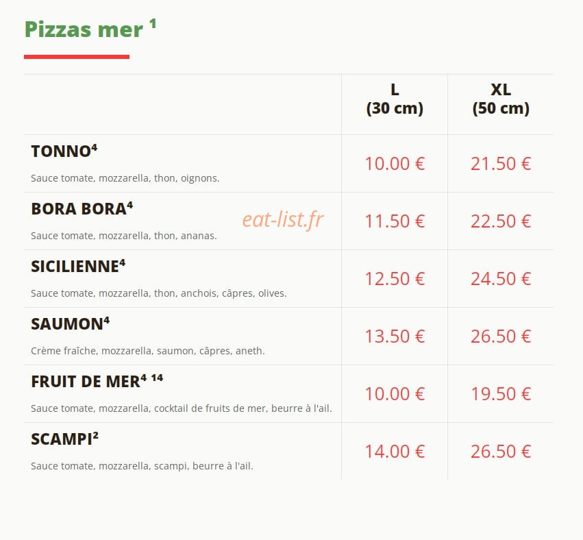 La Pizz'a Gaël'O David — carte page 5